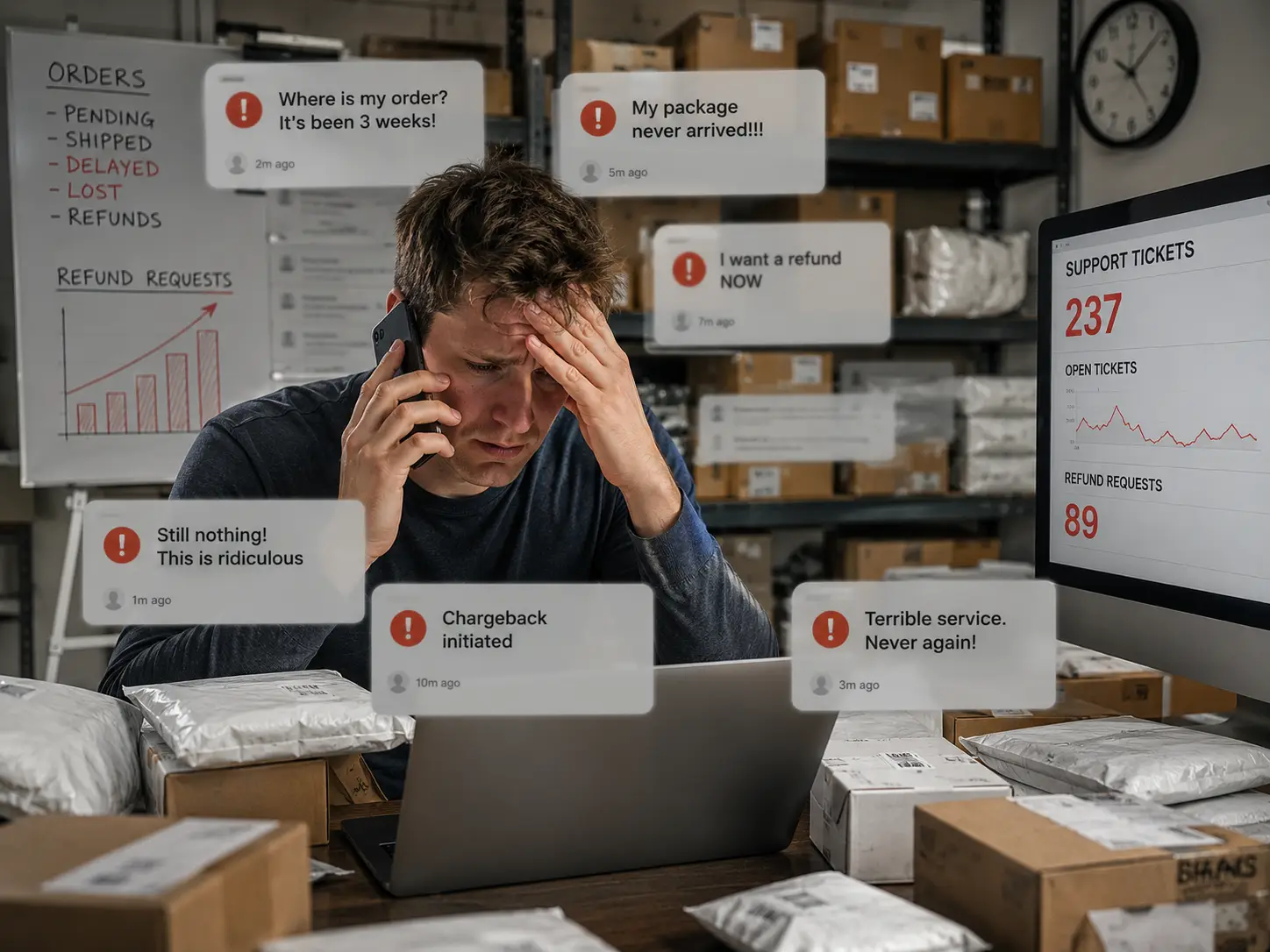 Hidden costs and logistics failures in dropshipping supply chain