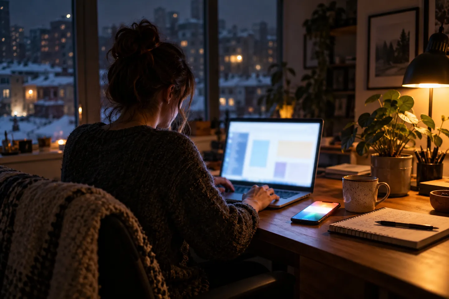 Ein Einzelunternehmer, der nachts von seinem Heimbüro aus einen Shopify-Dropshipping-Shop in Kanada betreibt, während ein Fulfillment-Lager in Übersee die Bestellungen abwickelt